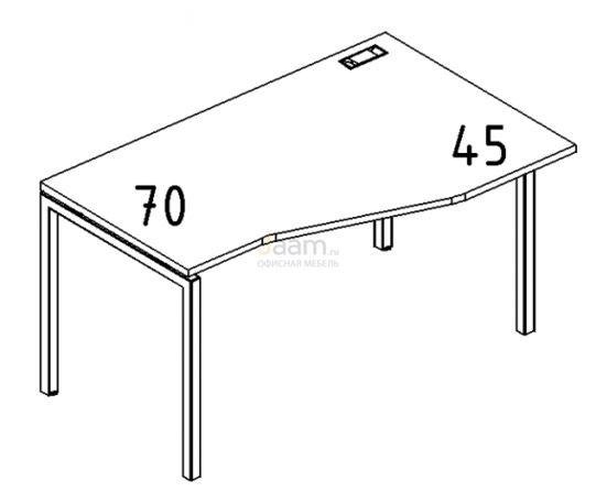 Мебель для персонала Стол эргономичный правый "Техно" на металлокаркасе DUE Б2 066 БП