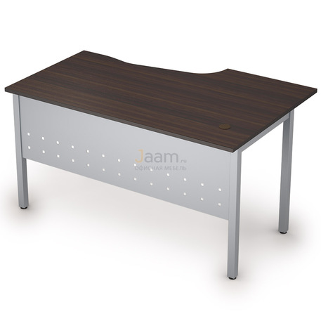 Мебель для персонала Стол криволинейный на металлических опорах левый 2МК.122