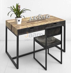 Мебель для персонала Стол рабочий METALFRAME с ящиком OLD WOOD