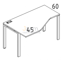 Мебель для персонала Стол эргономичный левый "Техно" на металлокаркасе UNO Б1 055 БП