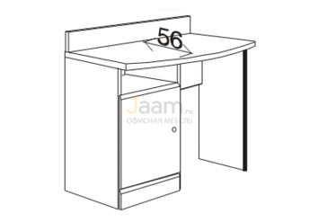 Мебель для гостиниц Стол с воротником и левой тумбой R5104V