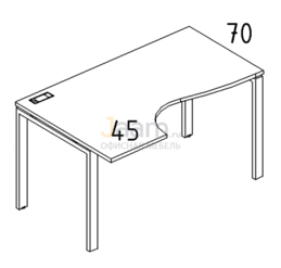Мебель для персонала Стол эргономичный левый "Классика" на металлокаркасе UNO Б1 041 БП