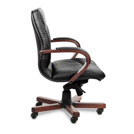 Кресло LEEDS WOOD B кожа+кож.зам.