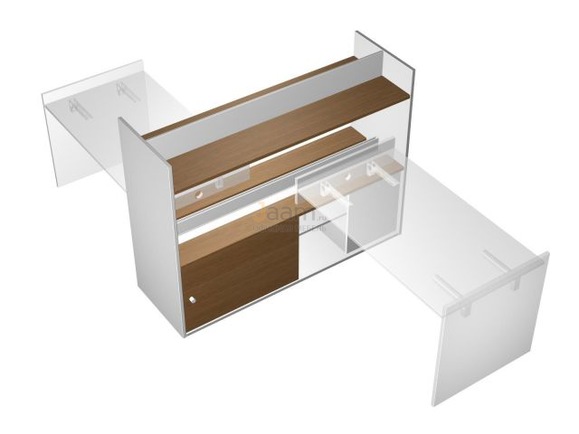 Мебель для персонала Тумба опорная 180 c ProSystem и надстройкой-полкой КВ 2005 БН