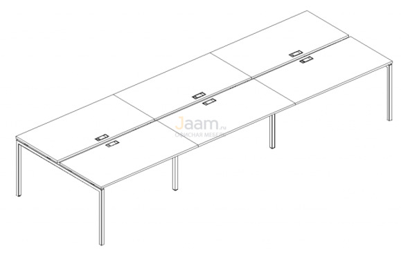 Мебель для персонала Рабочая станция на металлокаркасе DUE Б2 176-3 БП