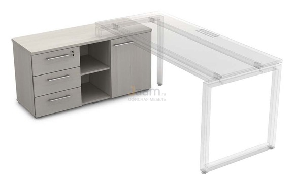 Кабинет руководителя Офисная тумба с 3-мя ящиками и дверкой 9НТ.006