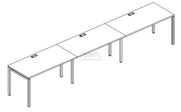 Мебель для персонала Рабочая станция на металлокаркасе DUE Б2 023-3 БП